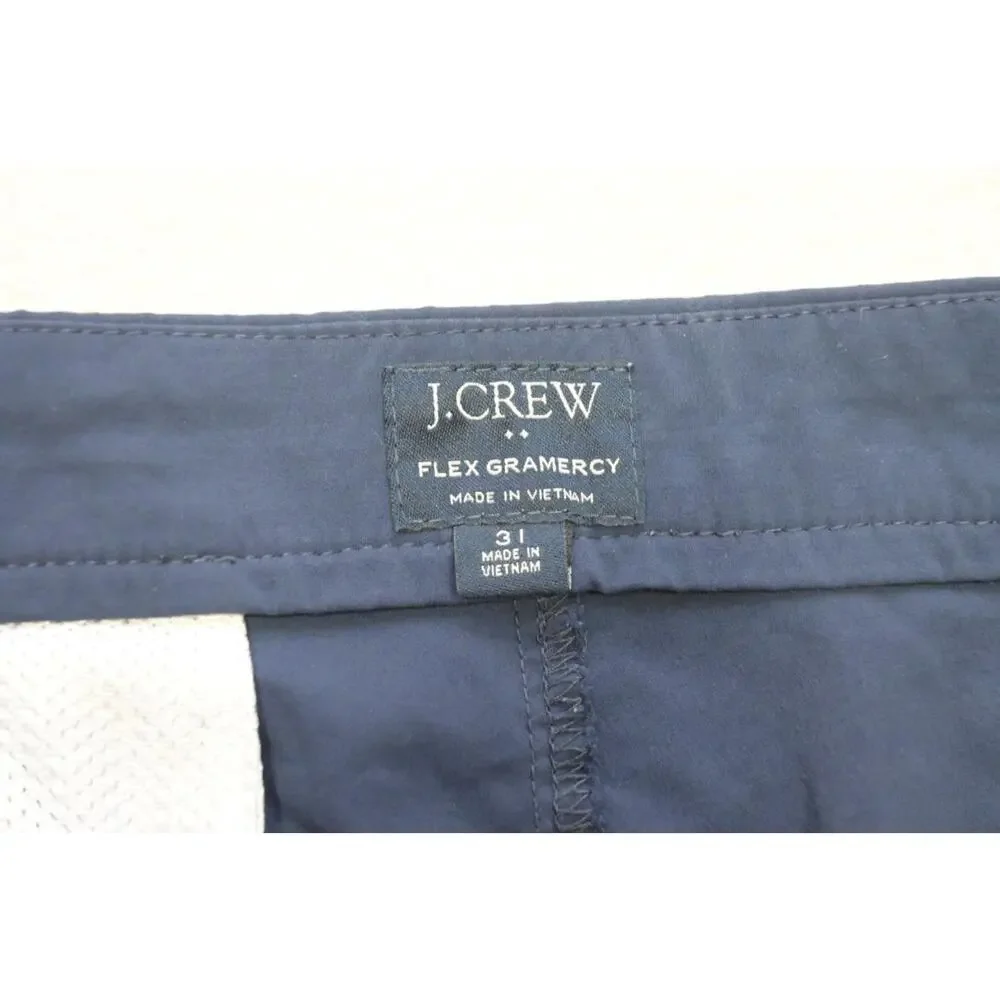 J Crew Flex Gramercy Golf Shorts Stretch Blue Flat Athletic Wicking Mens Size 31